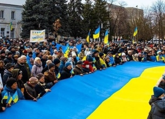 "… - is Ukraine!”. Replace the ellipsis with any temporarily occupied Ukrainian city